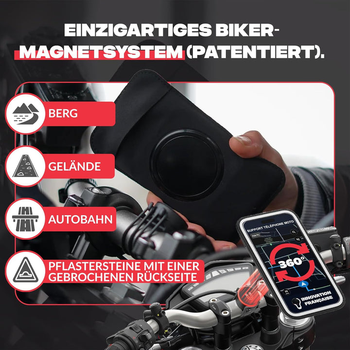 Shapeheart französische Innovation, magnetische Motorrad-Telefonhalterung mit Abnehmbarer wetterfest