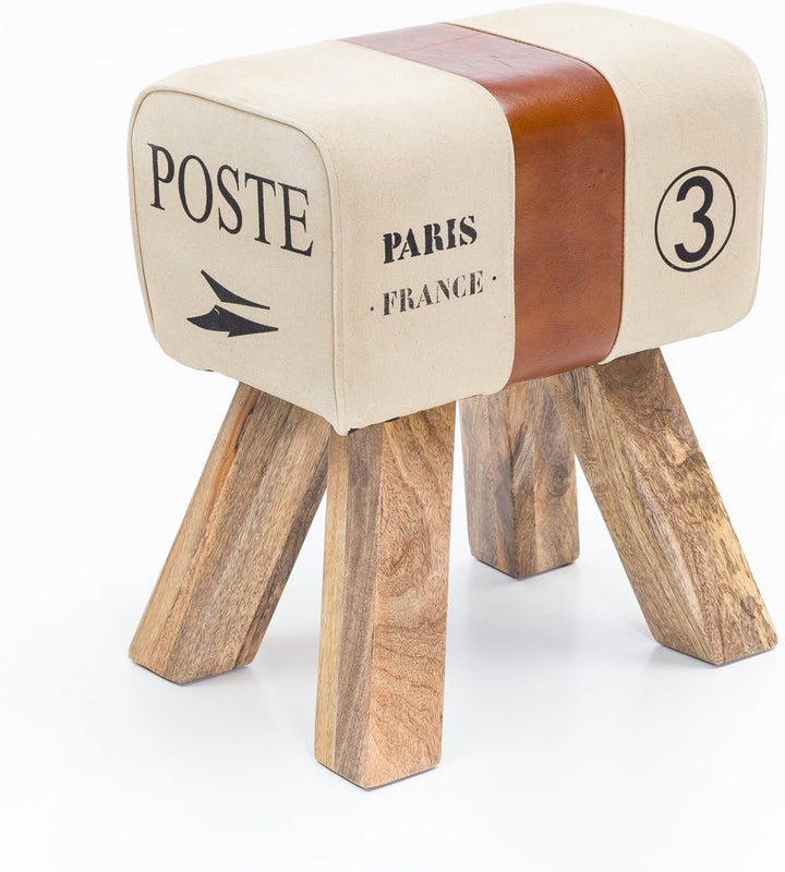 FineBuy Design Turnbock Sitzhocker 40 x 30 x 47 cm, Turnhocker Hocker Beistellhocker Fusshocker Brau