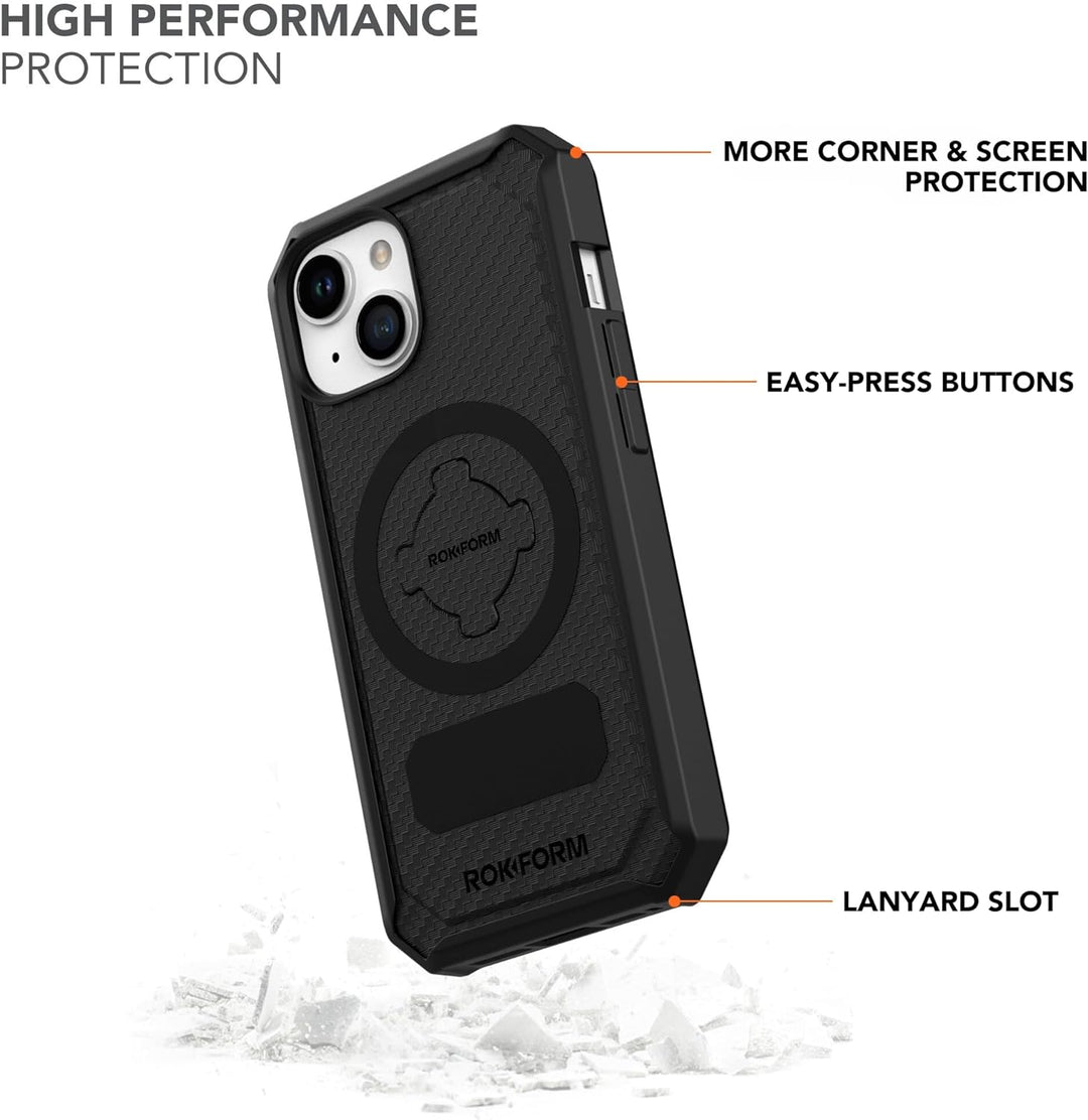 ROKFORM - iPhone 15 Hülle, Rugged Serie, magnetisch, iPhone 15 Hülle mit RokLock Drehverschluss, sch