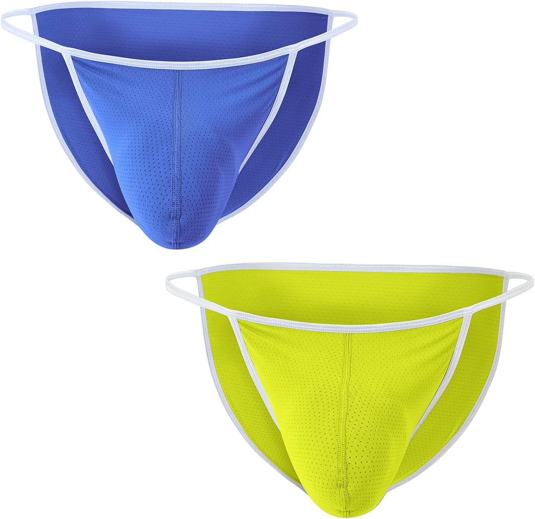 BIATWOWR Men's Briefs Sexy Men's Underwear Briefs with Big Ball Pouch Low Waistband Underpants Men M