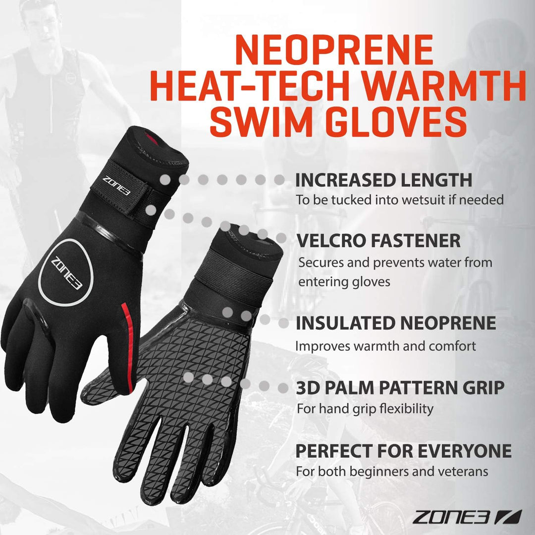 ZONE3 Neoprene Heat-Tech Warmth Swim Gloves Schwarz M, Schwarz M