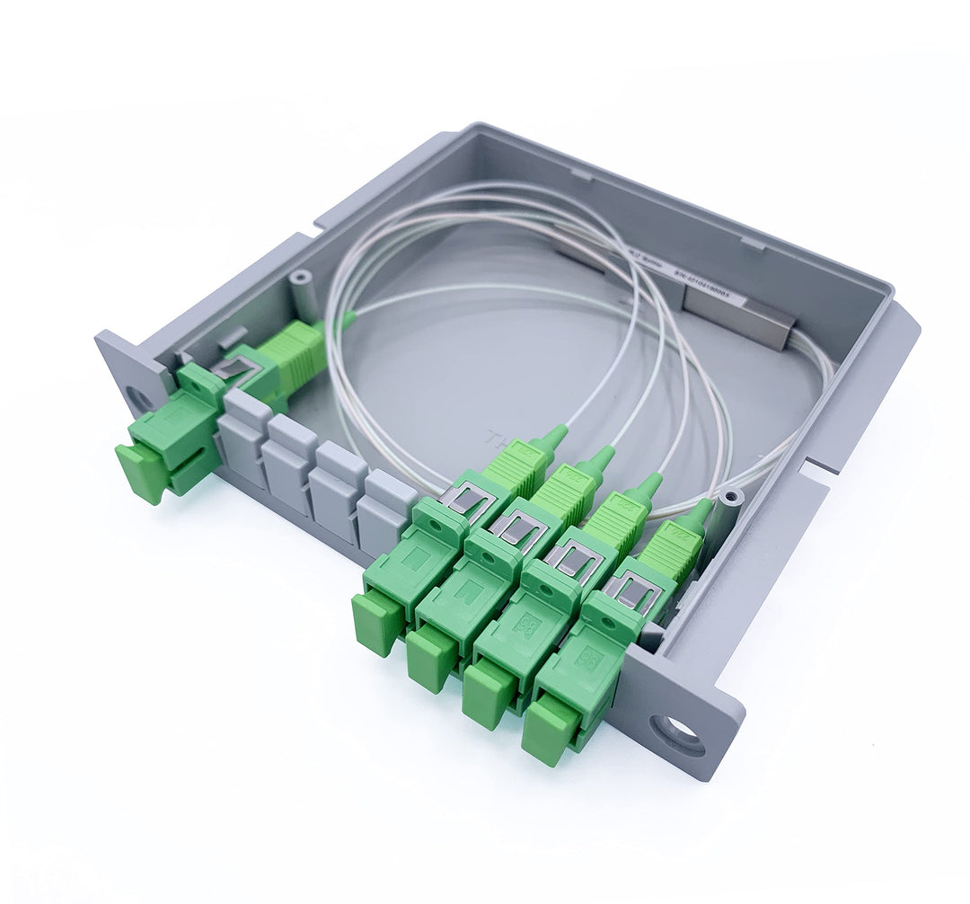 Elfcam - Optischer Splitter Glasfaser-PLC-Splitter (Fasersplitter) SCA,PLC DIN-Schiene Montage (1X4)