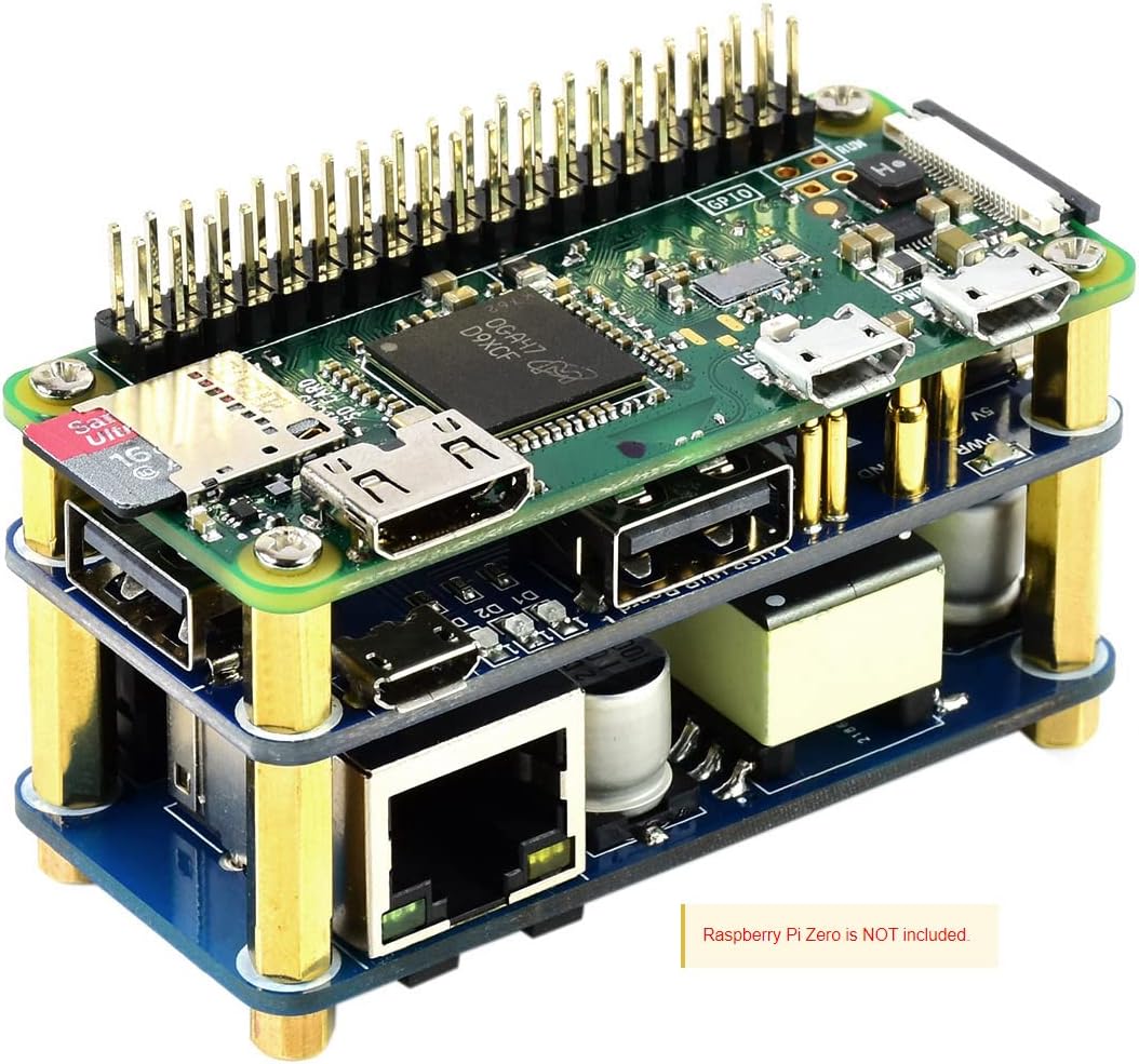IBest PoE Ethernet/USB HUB HAT with Box for Raspberry Pi Zero/Zero W/Zero WH,Power Over Ethernet USB