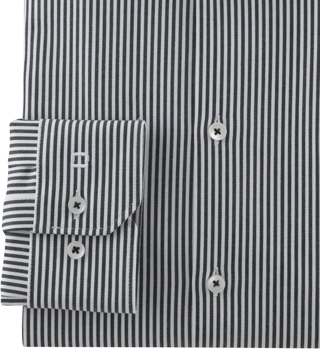 OLYMP Herren Oberhemd Langarm No.Six.24.Seven,Römer Streifen,super Slim,Modern Kent 38 Schwarz 68, 3