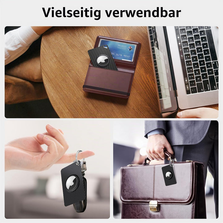 Stouchi 3Pack AirTag Karte für Geldbörse, Kohlefaser Air Tag Kartenhalter in Kreditkartengrösse, 6g