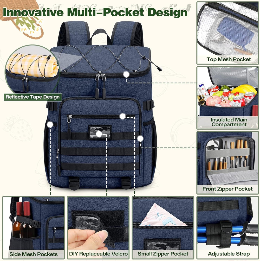 NEWHEY Kühlrucksack 30L Wasserdichtes Isolierter Kühltasche Grosse Kapazität Thermo Picknickrucksack