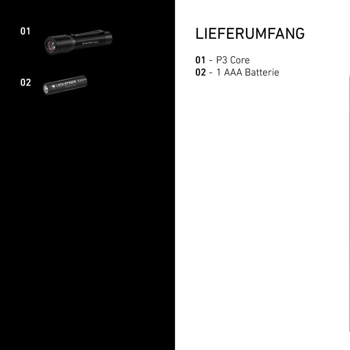 Ledlenser P3 Core | 2021 | LED Taschenlampe | Advanced Focus System | 90 Lumen | Bis zu 6 Std. Laufz