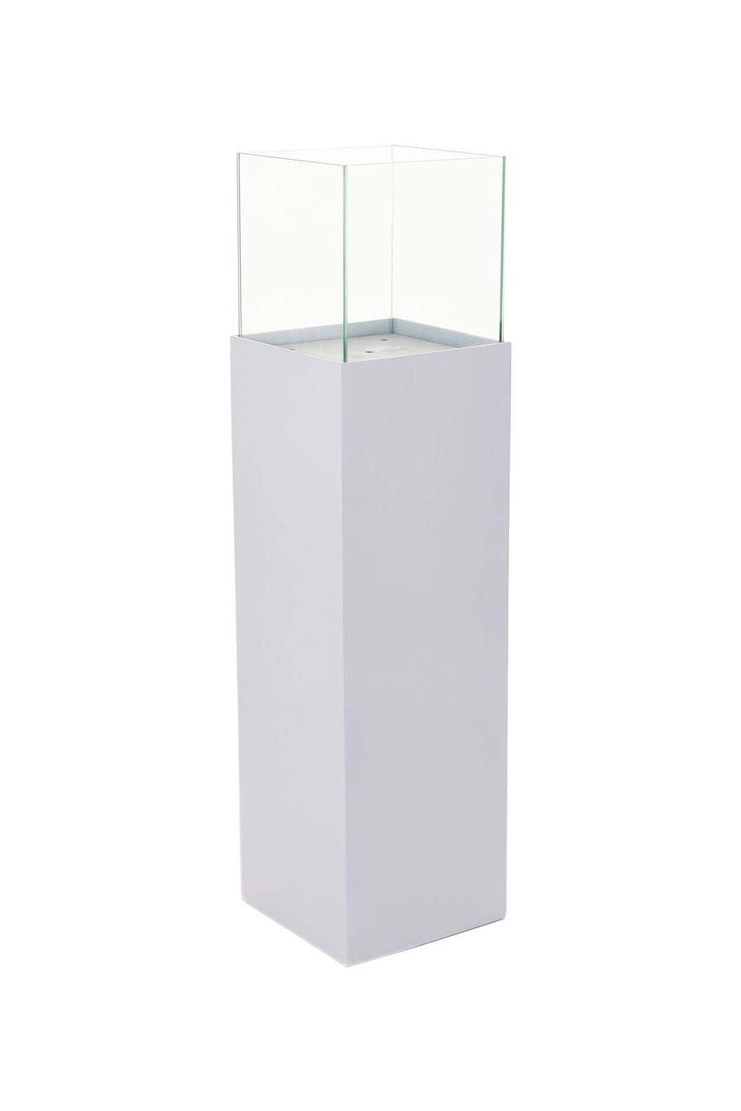 Windlicht-Säule Kerzenständer Deko-Laterne Candela Weiss Matt 100 cm hoch 25x25x100 cm Weiss Matt, 2