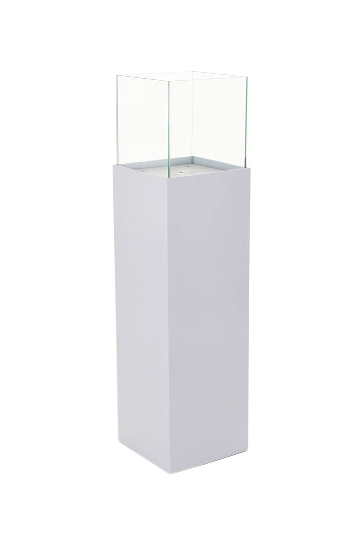Windlicht-Säule Kerzenständer Deko-Laterne Candela Weiss Matt 100 cm hoch 25x25x100 cm Weiss Matt, 2