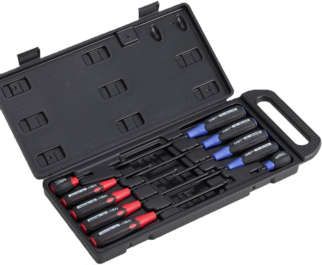 Vesel Set mit 10 Schraubendrehern "Supercushion" mit flachem Kopf, kompatibel mit Jis/ISO/Din/Asme