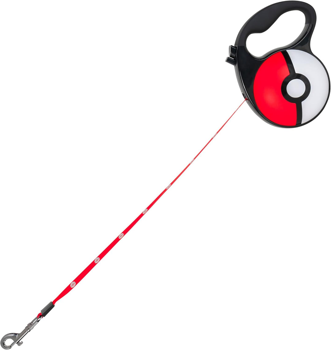 Pokémon Pokéball einziehbare Hundeleine - 5 m einziehbare Leine mit reflektierendem Muster, Feststel