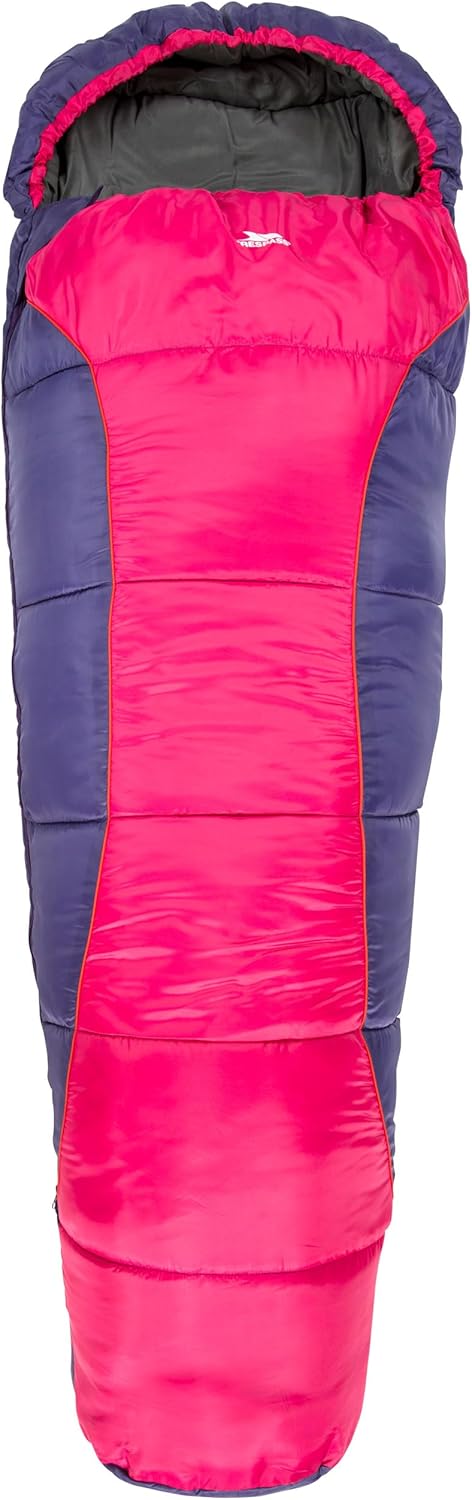 Trespass Bunka Unisex 3-Jahreszeiten-Schlafsack mit Hohlfaserfüllung Violett, Violett