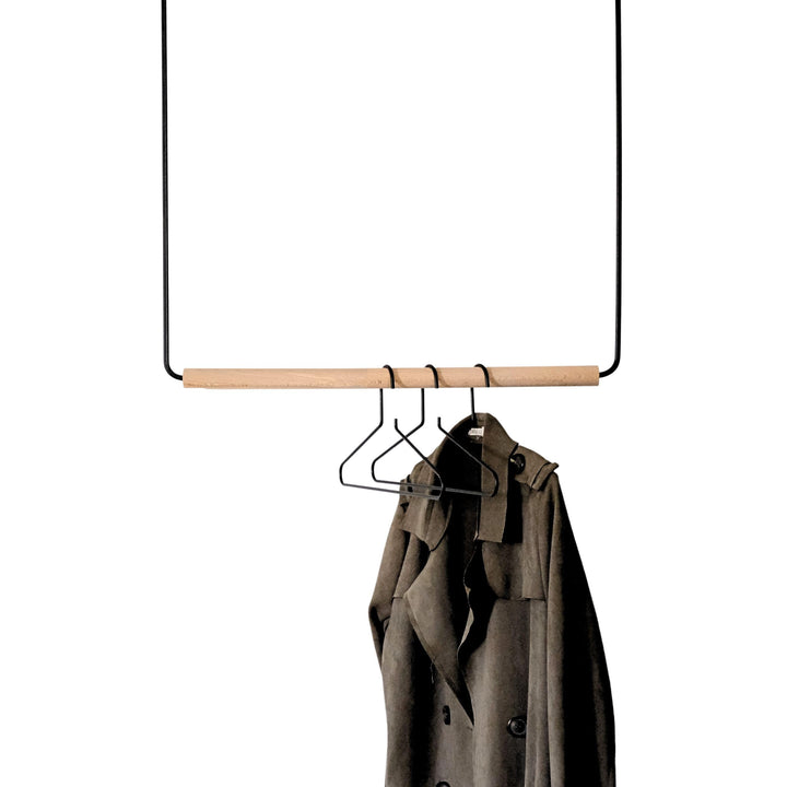 Kleiderstange Deckenmontage, Garderobenstange aus Holz Metall | Kleiderstange Decke | Als Schmale Ga