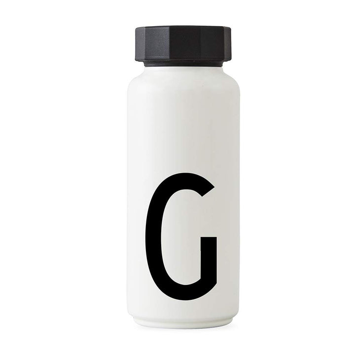 Design Letters Persönliche Edelstahl Trinkflasche Weiss (G) |500 ml| Kohlensäure geeignet BPA-Frei T