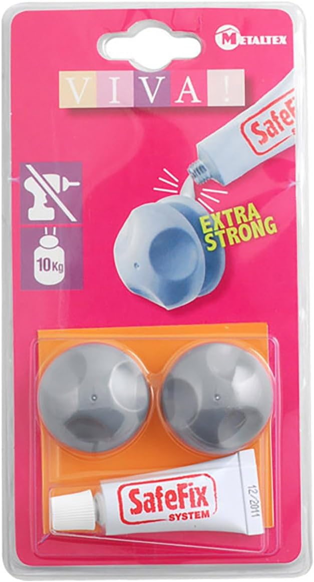 Metaltex 404800039 Viva 2-er Set Klebehaken Safe Fix