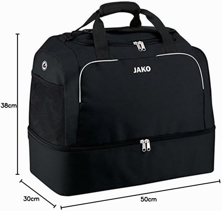 JAKO Classico Sporttasche mit Bodenfach Gr. 2 Ohne Geschlecht 50 cm Schwarz, 50 cm Schwarz
