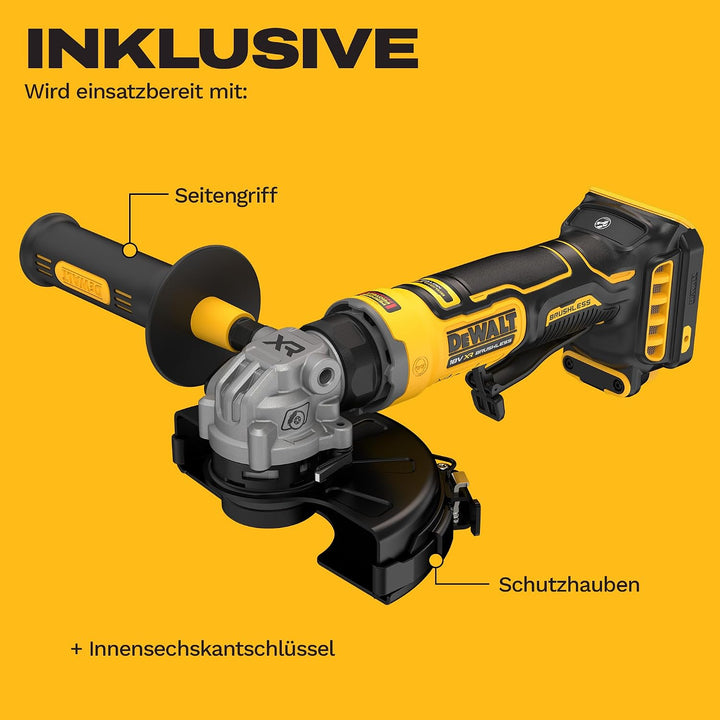 DEWALT 18V XR bürstenloser kompakter 125mm Winkelschleifer, Sologerät, DCG404N-XJ