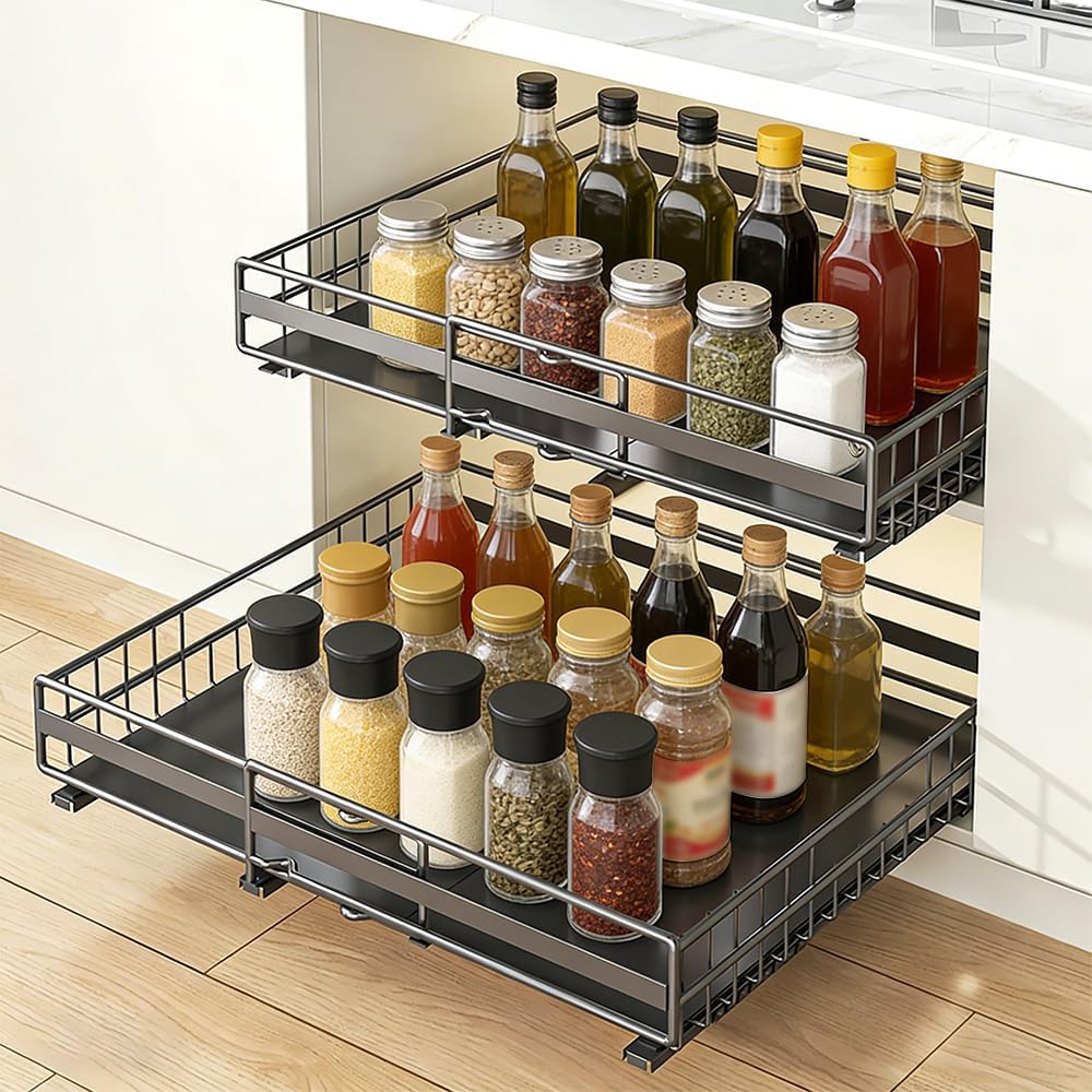 LANTUS Unterschrank für Spüle, ausziehbar, stapelbar, Regale für Schrank, Küche, Badezimmer, (31 – 4
