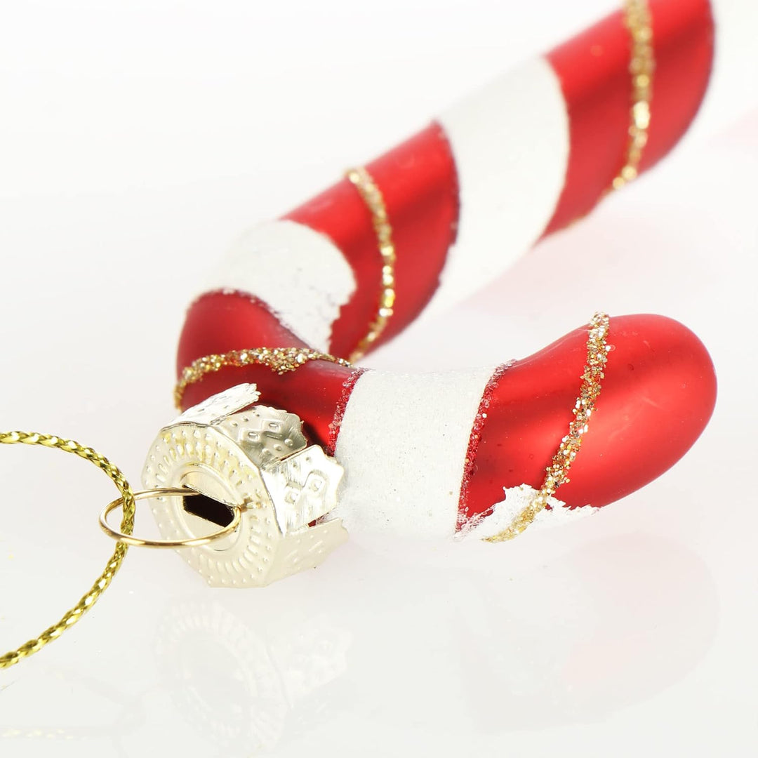 com-four® 6X Christbaumanhänger Zuckerstange - Christbaumschmuck zum Anhängen - Weihnachtskugel in Z