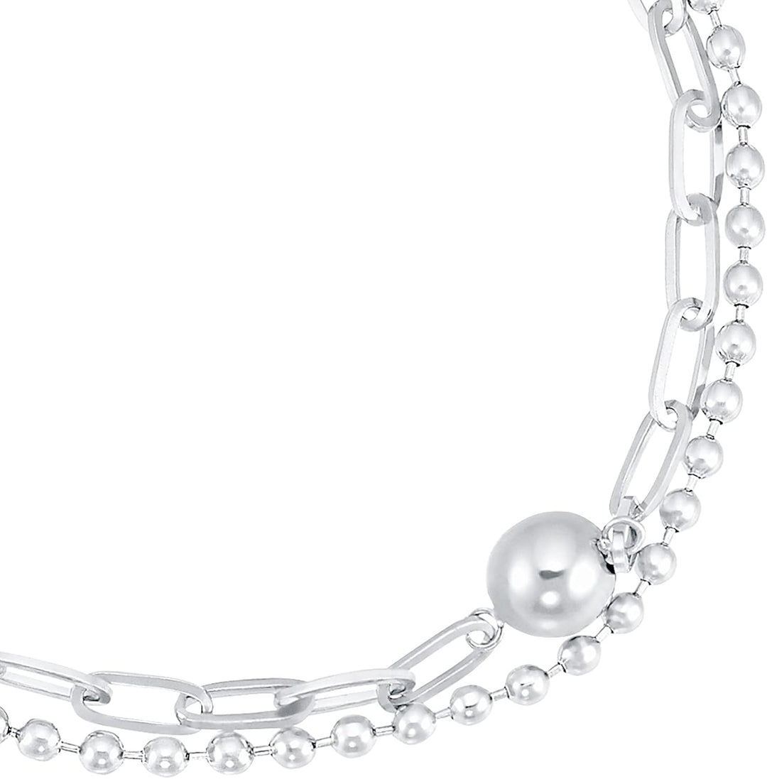 s.Oliver Armband Edelstahl Damen Armschmuck, 17+3 cm, Silber, Kommt in Schmuck Geschenk Box, 2031475