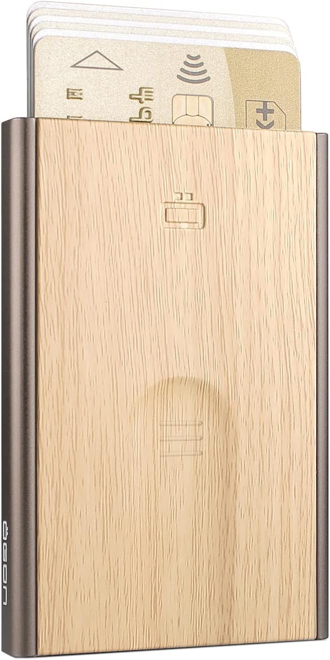 ÖGON -DESIGNS- Automatischer kartenhalter aus Aluminium mit RFID Schutz, originelle, schlanke und mi