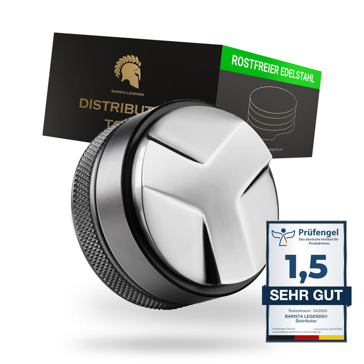 Barista Legends® Espresso Distributor Edelstahl höhenverstellbar - Leveler Tool für perfektes Kaffee