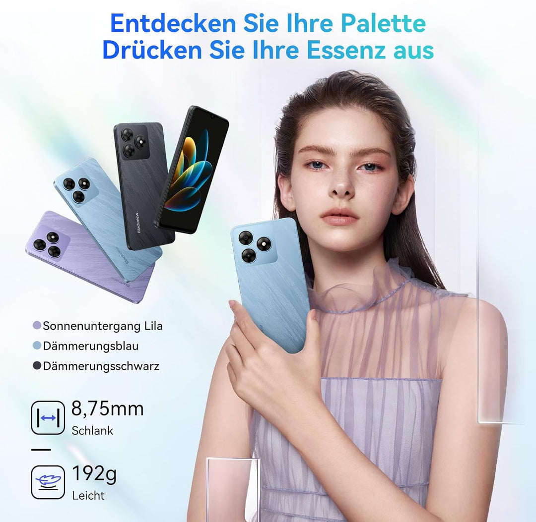 Blackview Wave 8 Handy Ohne vertrag Android 14, 12GB+128GB/2TB TF, 90Hz 6.56", 5000mAh Smartphone oh