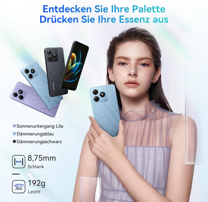 Blackview Wave 8 Handy Ohne vertrag Android 14, 12GB+128GB/2TB TF, 90Hz 6.56", 5000mAh Smartphone oh