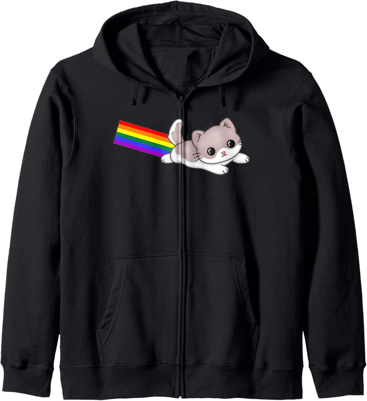 Regenbogen-Katzenflagge, niedlich, LGBT-Flagge Kapuzenjacke