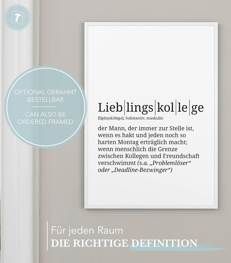 Papierschmiede® Definition: Lieblingskollege, DIN A1 (59x84 cm), XXL Poster für Wohnzimmer, Schlafzi