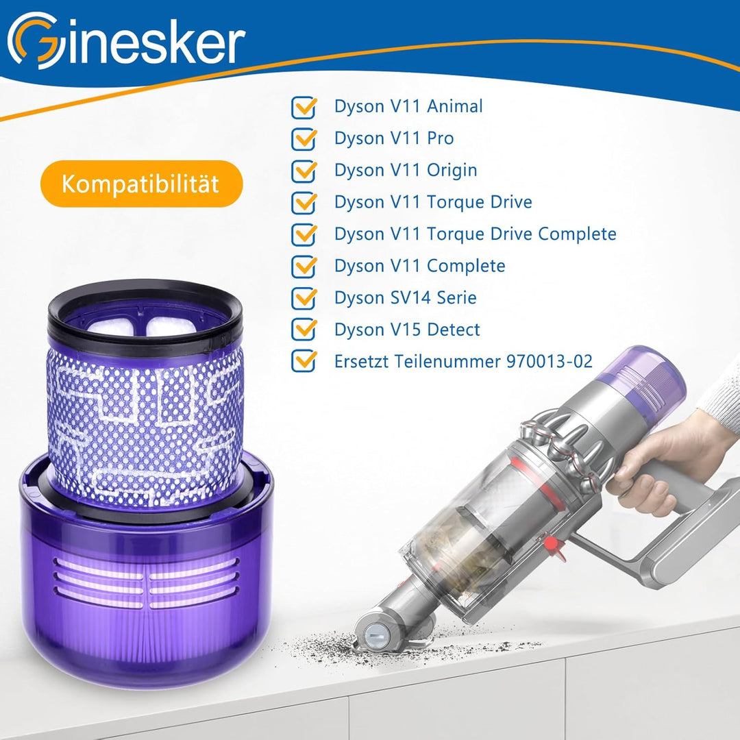2 Stück Filter für Dyson V11 Absolute Animal V15 Detect SV14 SV22 Extra Pro Torque Drive Akku Staubs