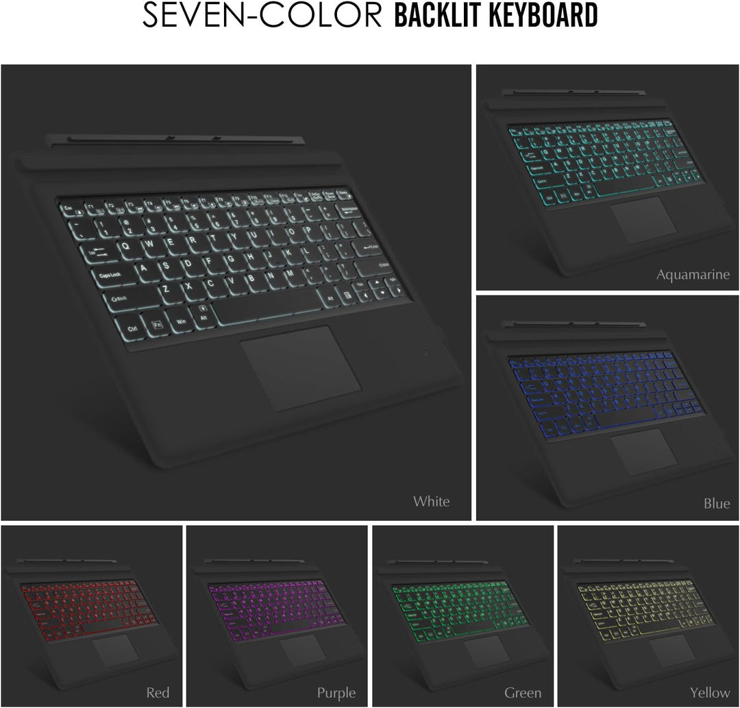 MoKo Type Cover Tastatur Kompatibel mit Microsoft Surface Pro 7 Plus/Pro 7/6/5/4/3, QWERTY Layout Bl