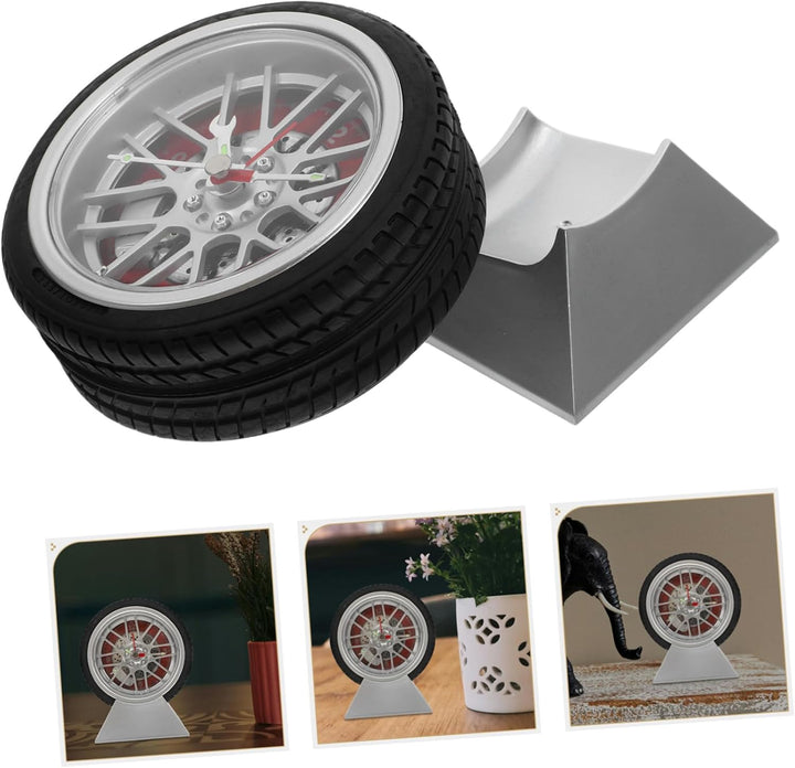 MAGICLULU Auto Reifen Uhr Schlafzimmer Dekor Wecker Vintage Schreibtisch Für Garage Zimmer Land Küch