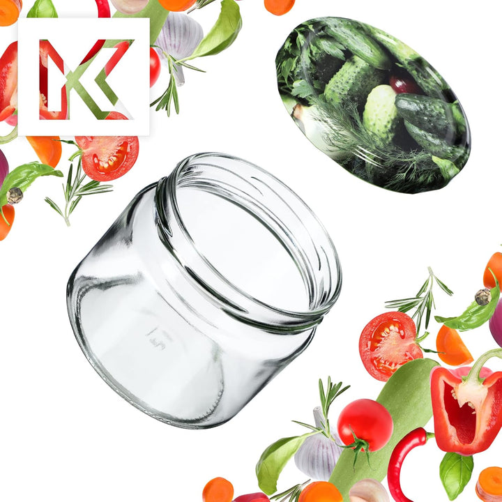 KADAX Einmachgläser mit Schraubdeckel, Marmeladengläser 330ml, Vorratsgläser für Marmeladen, Konfitü