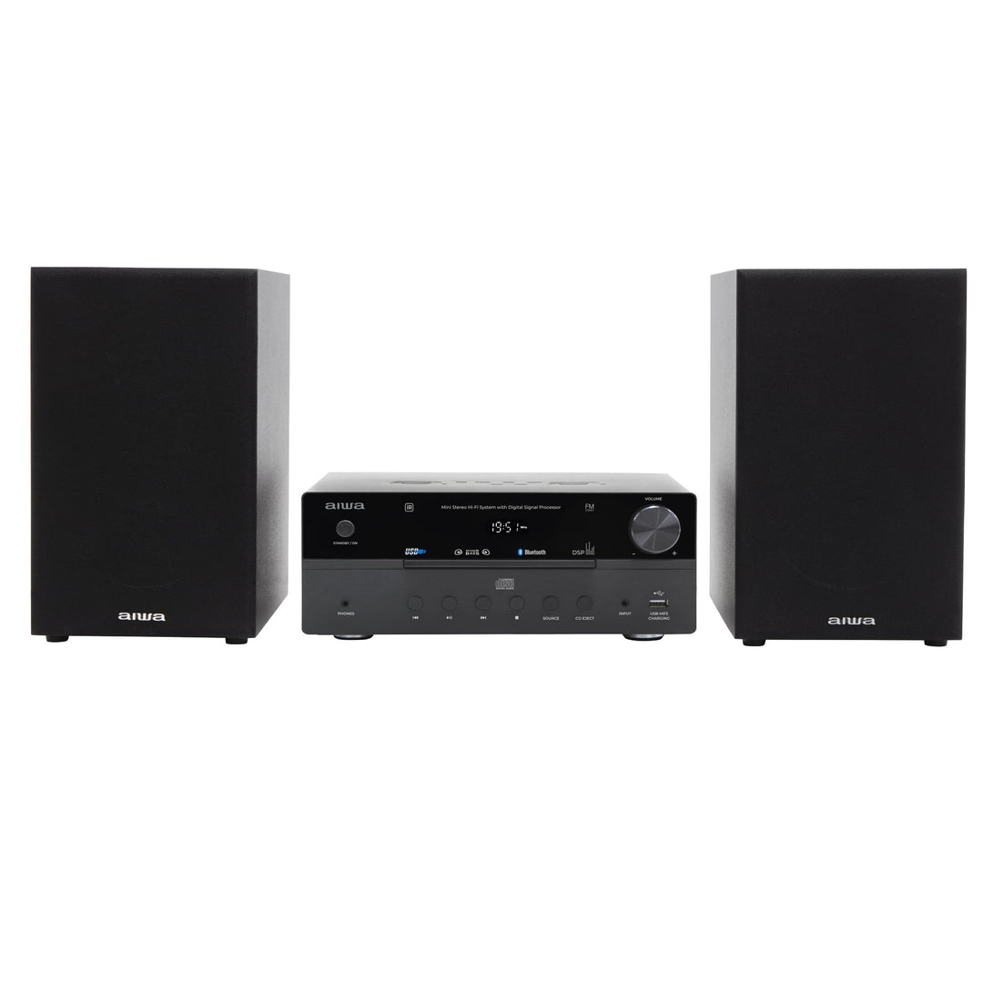 AIWA MSBTU-550 Mini Stereo-HiFi-System, 50 W RMS, mit Bluetooth 5.0, CD/MP3, USB (Wiedergabe und Lad