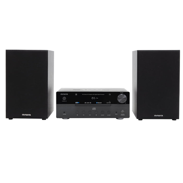 AIWA MSBTU-550 Mini Stereo-HiFi-System, 50 W RMS, mit Bluetooth 5.0, CD/MP3, USB (Wiedergabe und Lad