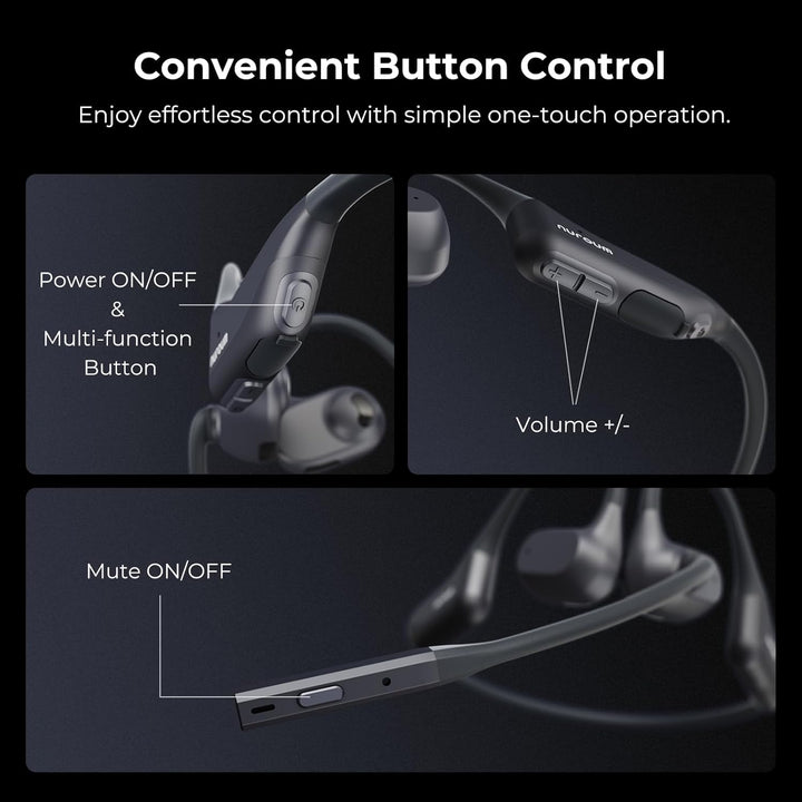 Nuroum OpenEar Pro 2 Kopfhörer mit Noise-Cancelling Mikrofon,Open Ear Bluetooth Kopfhörer mit Dongle