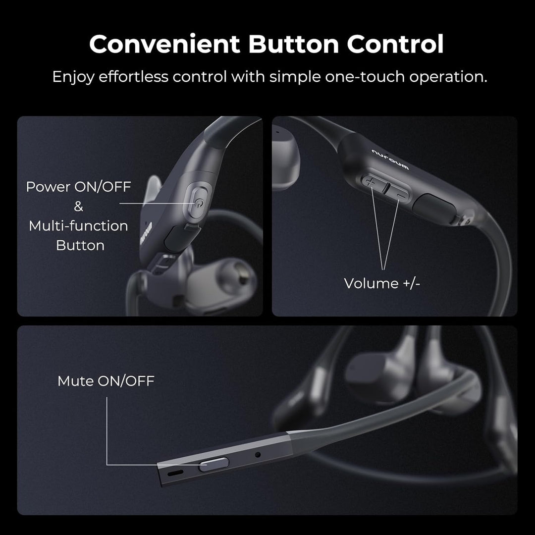 Nuroum OpenEar Pro Bluetooth Kopfhörer mit Noise-Cancelling Mikrofon, Stummschaltung, Bluetooth 5.3