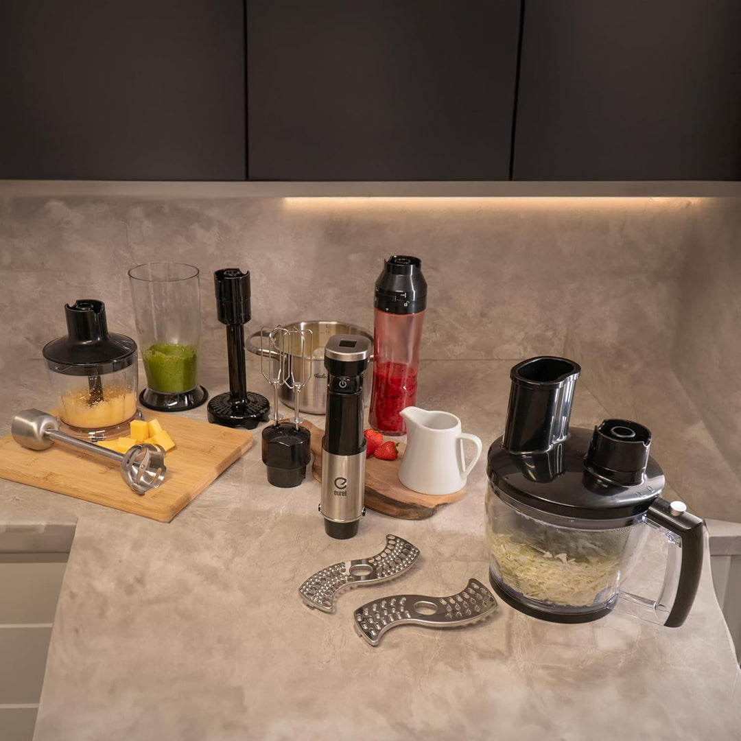 EUREL PREMIUMLine Multizerkleinerer Elektrisch – Zubehör für MP94 Stabmixer Set, 1250ml Chopper mit