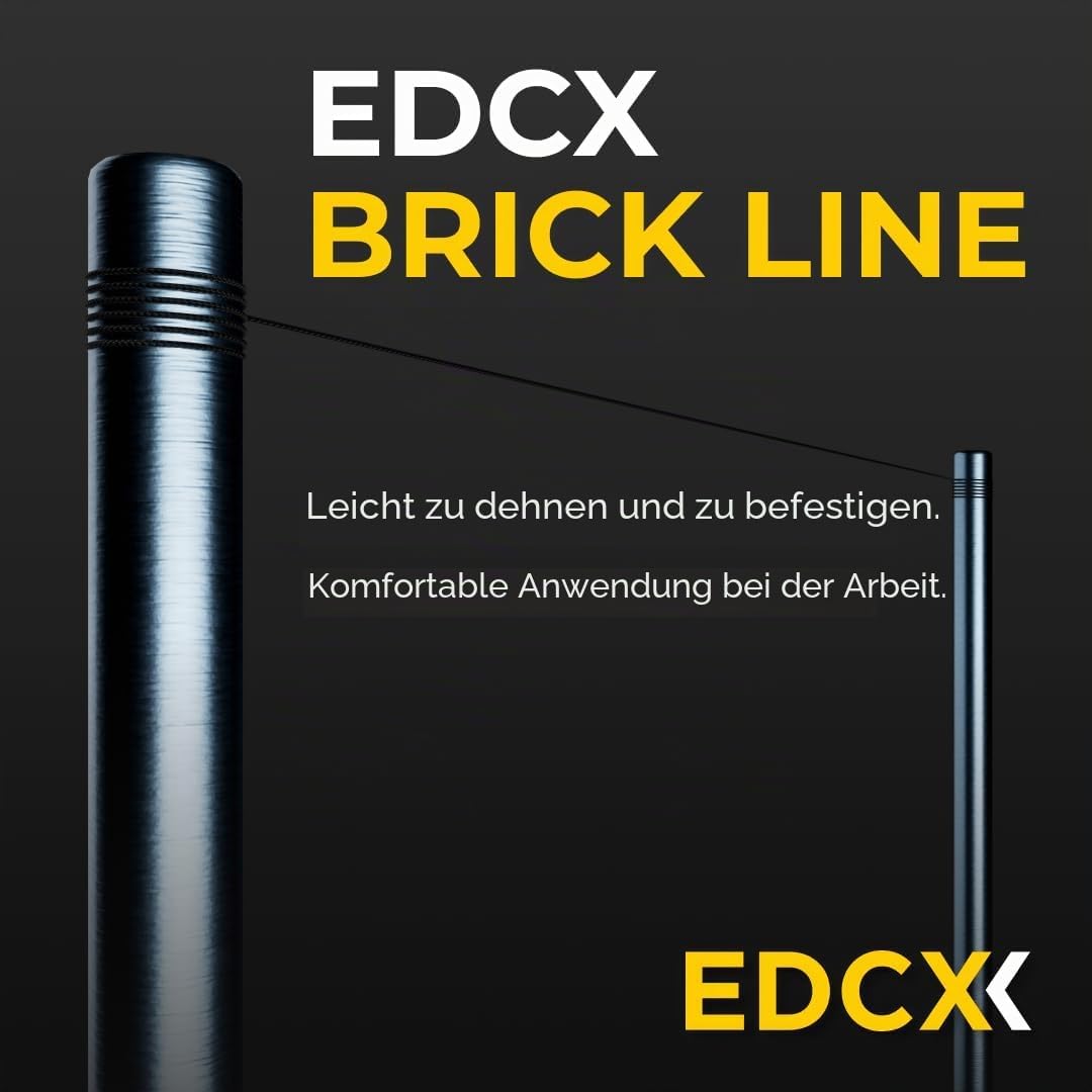 EdcX Maurerschnur ⌀1,7 mm | 50m, 100m und 300m | Nylon | Ziegellinie, Bauschnur, Gartenarbeit, Mason