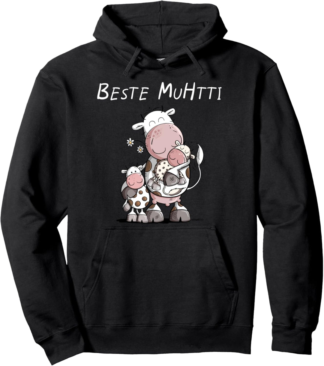 Beste Mutti Oder Muttertag Geschenk I Kuh Mama Wortspiel Pullover Hoodie