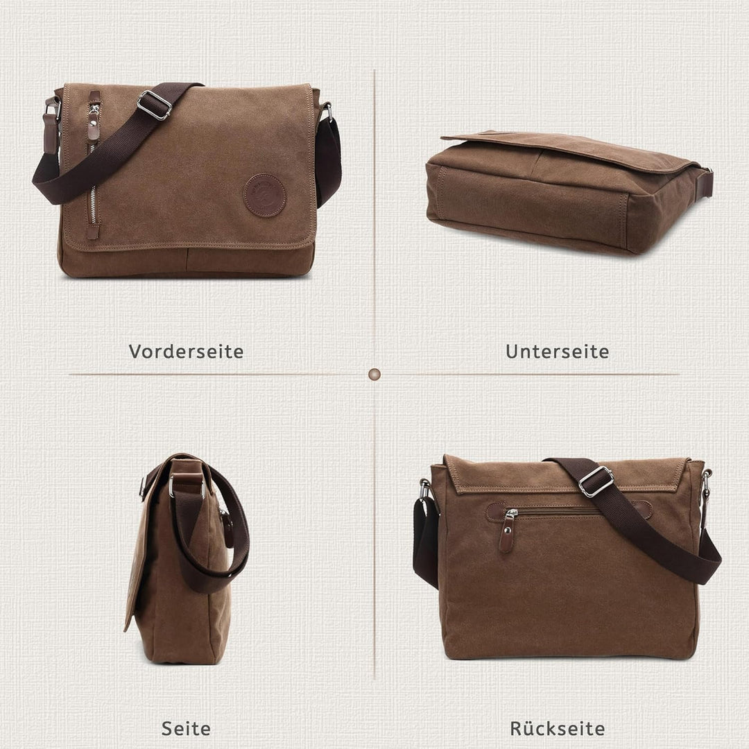 VARLIVOO Umhängetasche für Herren Schultertaschen 14" Zoll Laptoptaschen Messenger Bags Kuriertasche