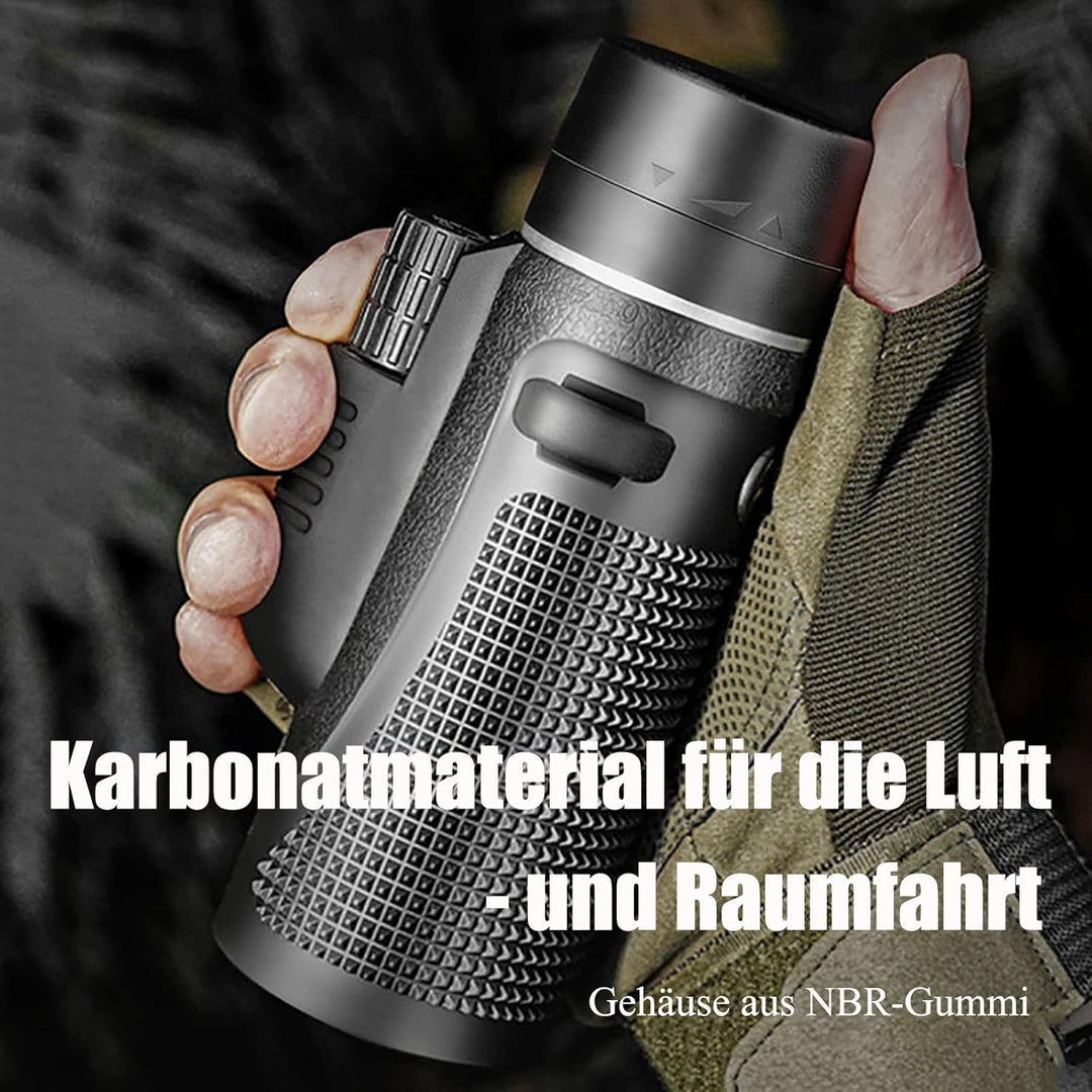 Monokular T8-12x Zoom Monokular mit Nachtsicht | Fernrohr Erwachsene mit BAK4 HD FMC with Adapter an