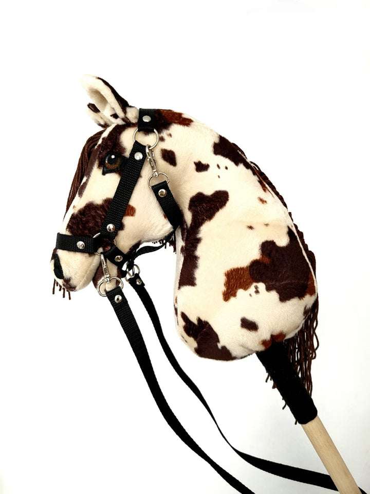 Steckenpferd A4 (Pferd auf einem Stock) Hobby Horse A4 komplett mit Kantar wie auf dem Foto (Kremowy