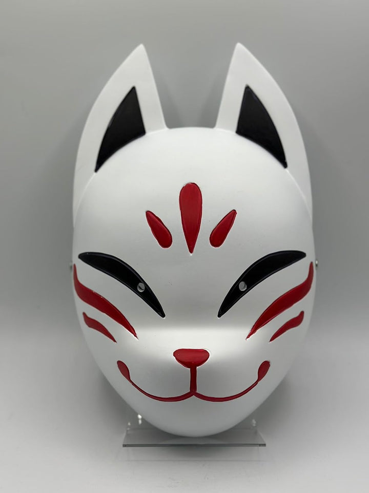 Kitsune Fuchsmaske aus Harz – Japanische Shinto-Inspiration – Handgefertigt – Anime Stil – Kostümart