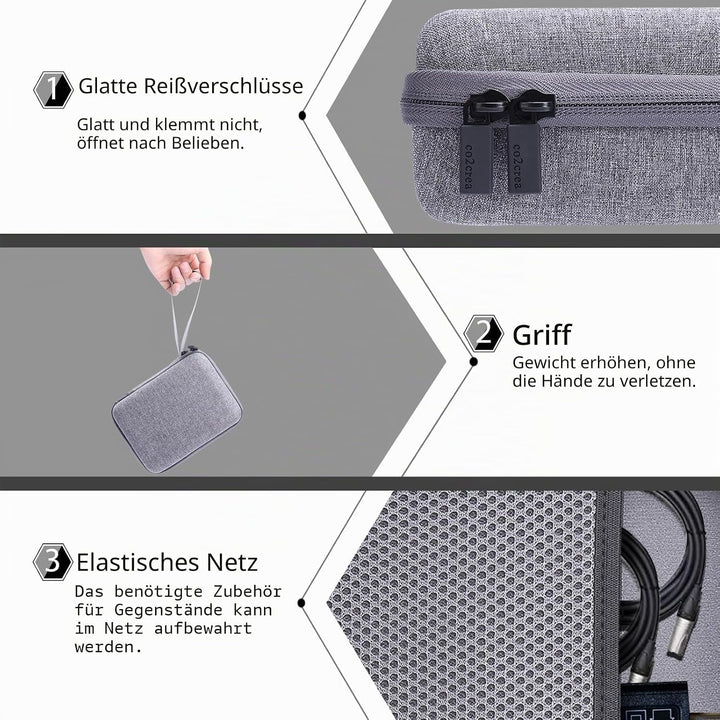 co2CREA Hart Reise Schutz Hülle Etui Tasche für Zoom PodTrak P4 Tragbarer Multitrack Podcast-Recorde
