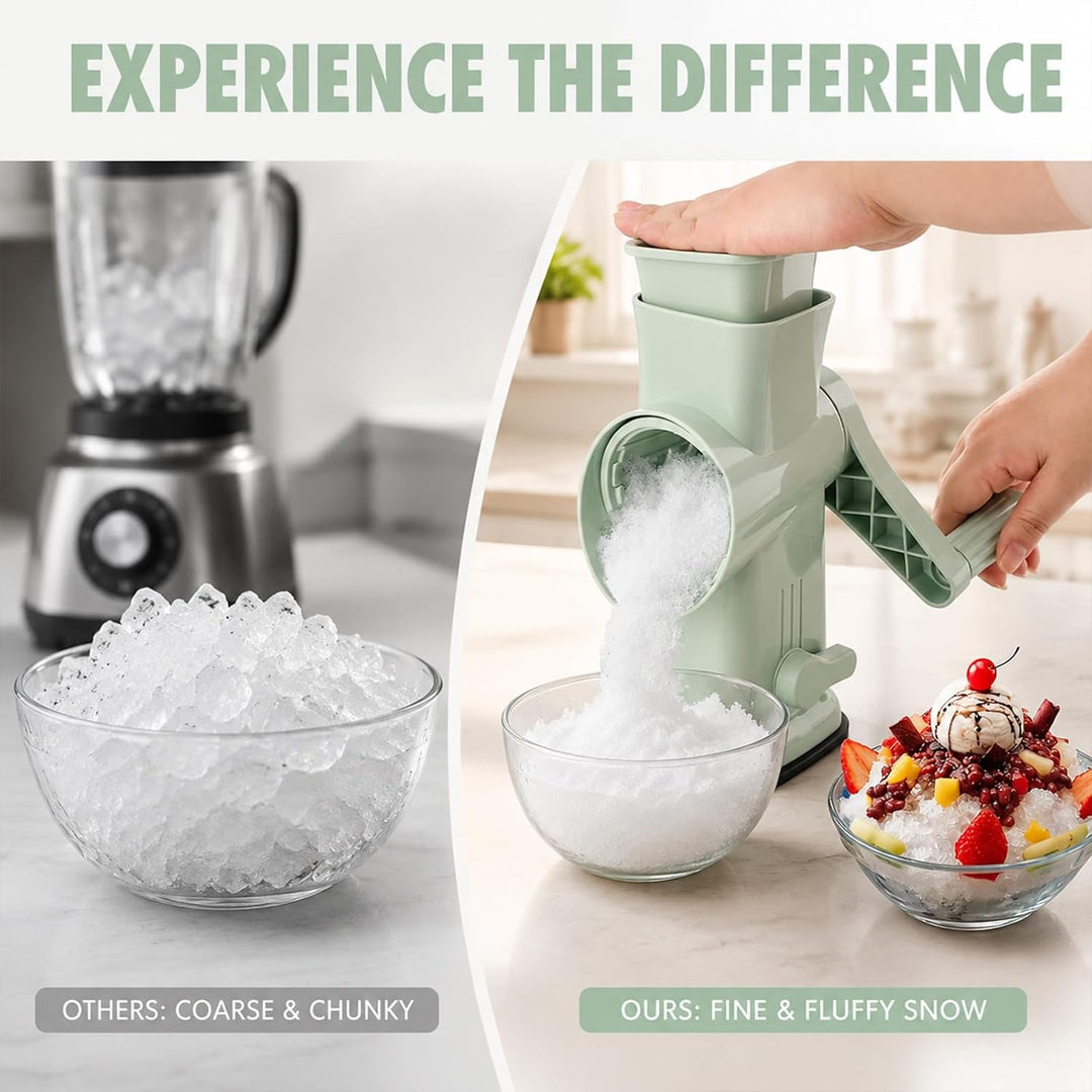 Manuell ABS Trommel, Ice Crusher, mit Saugnapf, Slush Maschine Crushed Ice Maker Eiscrusher, BPA-Fre