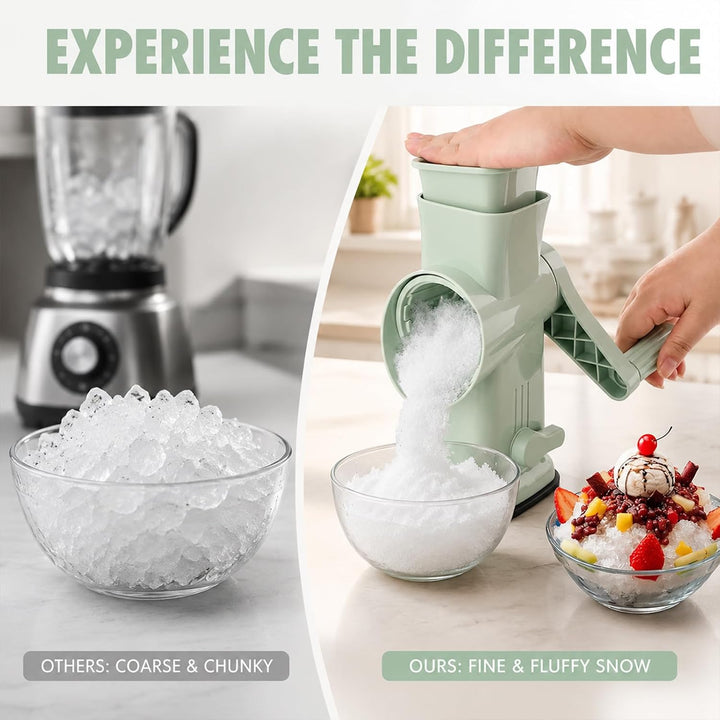 Manuell ABS Trommel, Ice Crusher, mit Saugnapf, Slush Maschine Crushed Ice Maker Eiscrusher, BPA-Fre