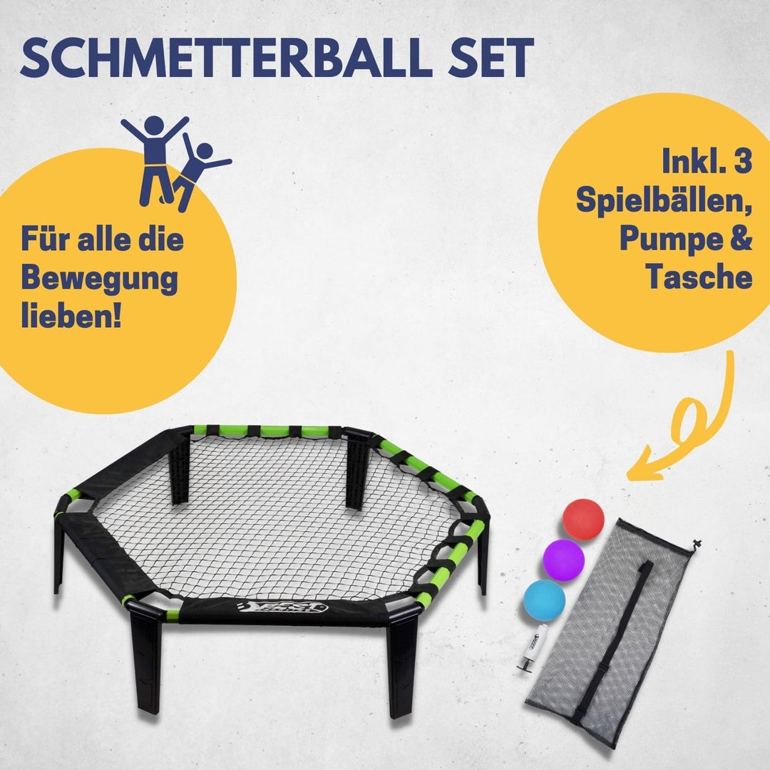 BEST SPORTING Schmetterball Set Outdoor I Roundnet Set mit 3 Bällen, Tasche, Ball-Pumpe & Anleitung