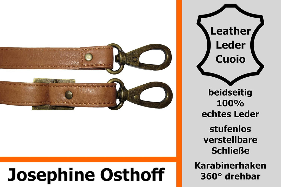 Josephine Osthoff Schulterriemen für Taschen Damen Leder 2 cm schmal verstellbar Ersatzgurt Tragerie